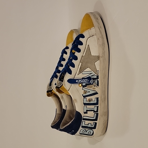 Golden Goose Superstar Sneaker Blue and Yellow Limited Edition Size 42 uk 8 - Picture 3 of 16